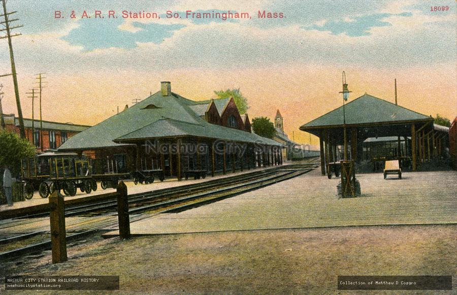 Postcard: Boston & Albany Railroad Station, South Framingham, Massachusetts